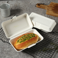 Nouvelle boîte pliante à bagasse jetable boîte à hot-dog Design Sense Dégradable Écologique Sûr Papier de canne à sucre non toxique