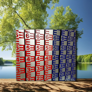 ไม้บรรทัดวัดระดับน้ำทางอุทกวิทยาสำหรับการเกษตรในอุตสาหกรรมป้องกันการกัดกร่อนสีน้ำเงินดำแดงสำหรับแม่น้ำทะเลสาบ - Product Image 2