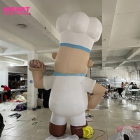 Chef gonflable de décoration d'événement de marketing de restaurant, chef gonflable avec du pain pour l'extérieur