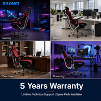 Chaise de bureau ergonomique en maille XILONGI 7D avec soutien lombaire réglable et repose-pieds rétractable, certifiée BIFMA