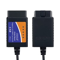 Cable USB ELM327 V1.5 OBD2 para Laptop con Conector de 16 Pines a Cable de Carga USB, Herramienta de Diagnóstico Automotriz