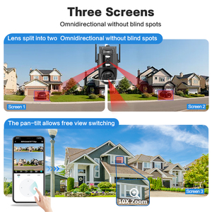 Grande caméra solaire 9W à faible consommation <span class=keywords><strong>ICSEE</strong></span> P2P APP compatible Alexa <span class=keywords><strong>Google</strong></span> <span class=keywords><strong>Home</strong></span> 8MP Zoom 10X 4G Double objectif Système de vidéosurveillance AOV - Product Image 4