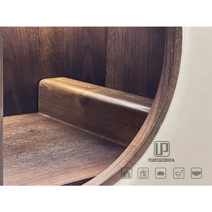 Best Living Room <b>Storage</b> Display Cabinets Modern Furniture Solid Wood Beige Round Cabinet With <b>Drawer</b> and Light Beige Cabinet - Product Image 6