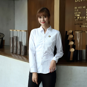 Hotel restaurante V cuello chica camisas camareros y camareras uniforme de trabajo camisa blanca estilo Base personalización Ropa De <span class=keywords><strong>Postre</strong></span> - Product Image 6