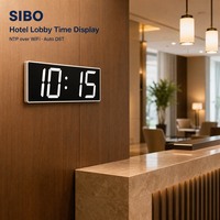 Jam Dinding LED Digital 6 Inci WiFi NTP Sinkronisasi Waktu Jaringan 4 Digit Peredupan Otomatis Alarm Timer Relay untuk Pabrik Kantor