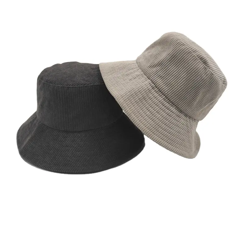 Wholesale Unisex Style Casual Streetwear Traditional Plain Comfortable Spring Autumn Corduroy Bucket Hats