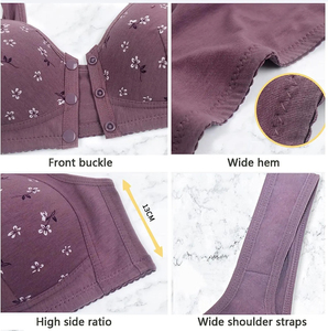 Soutiens-gorge confortables pour femmes âgées, sans armatures, à fermeture avant, avec boutons, sous-vêtements, brassières de sport, vente en gros - Product Image 3