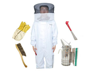 Un ensemble complet d'outils d'apiculture Produits d'outils d'apiculture Gants en peau de mouton Fumeur d'abeille verte Outil de ruche Brosse d'abeille Costume d'abeille - Product Image 1