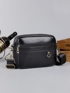Sac à bandoulière vintage en cuir PU pour téléphone portable, sac à bandoulière en cuir pour homme, sac messager en cuir véritable pour homme - Product Image 1