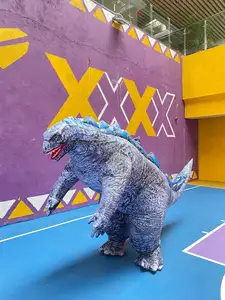 2.6m şişme King Kong Godzilla kostüm yetişkin cadılar bayramı peluş kürklü Gorilla maskot şişme yürüyüş gösterisi sahne