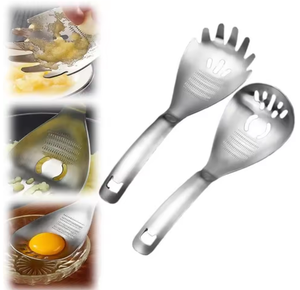 Cuillère multifonctionnelle en acier inoxydable : râpe à ail, presse-purée, cuillère à pâtes, ouvre-bouteille, séparateur, cuillère de cuisine - Product Image 6