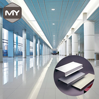 Plaques de plafond en alliage d'aluminium MEIYU pour supermarchés commerciaux et usage extérieur, ignifuges et imperméables, couleur jaune gris