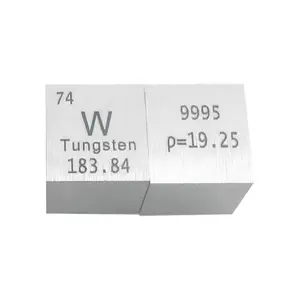 आभूषण के लिए 25.4 मिमी टंगस्टन धातु तत्व क्यूब डब्ल्यू क्यूब की आपूर्ति करें