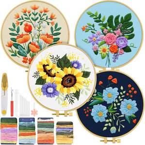 Tự làm thêu Kit với Hoops cho người mới bắt đầu nghệ thuật thủ công tiện dụng may với mô hình tay làm việc dễ dàng để tìm hiểu - Product Image 2