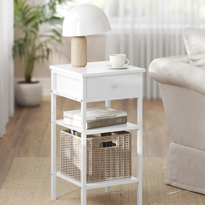 Vente en gros <span class=keywords><strong>VASAGLE</strong></span> <span class=keywords><strong>Table</strong></span> d'appoint industrielle <span class=keywords><strong>Table</strong></span> <span class=keywords><strong>de</strong></span> <span class=keywords><strong>chevet</strong></span> haute blanche avec tiroir - Product Image 1