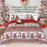 Motif de flocon de neige arbre de cerf rouge impression 3D literie de couette de luxe ensemble de housse de couette de Noël
