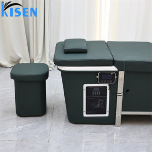 Table de lavage de cheveux Kisen pour salon de coiffure, mobilier personnalisé, système de stockage d'eau, <span class=keywords><strong>bac</strong></span> de lavage de tête, table de lavage de cheveux, tension mondiale - Product Image 3