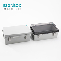 Boîte de jonction extérieure ESON en ABS 400*300*180mm IP66, boîtier électrique étanche en plastique transparent avec charnières