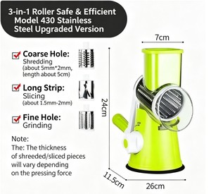 Multi-functional <b>vegetable</b> cutter hand-cranked rotary shredder three-in-one drum <b>vegetable</b> cutter upright four-in-one slicer - Product Image 6