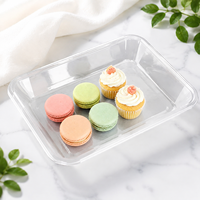 Barquette de présentation rectangulaire transparente en PET de qualité alimentaire pour plats froids et plats mijotés