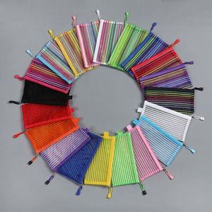 Colorful Mesh Zipper Pouches A4 Size Office Supply Organizer PVC PP Paper Document <b>File</b> Pencil <b>Case</b> Travel Accessory Storage - Product Image 4