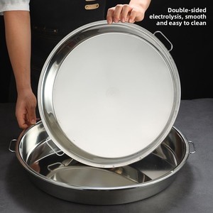 Plateau <span class=keywords><strong>plat</strong></span> jetable en acier inoxydable Yolecen pour poulet, <span class=keywords><strong>poisson</strong></span>, légumes, riz, gâteaux vapeur, nouilles froides - Product Image 2