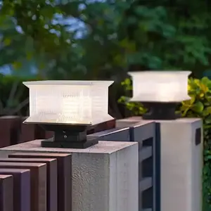 Solar Pillar Light Outdoor Remote Seonsor Garden Fence Patio Deck Porch Parking Auto Dusk to Dawn Gate Lamp Solar Pillar Lights