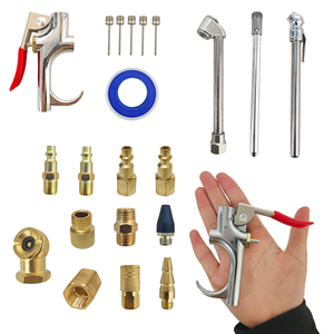 Kit de Conexiones Neumáticas de Alta Resistencia, Pistola de Aire de Acero NPT de 1/4" con Boquilla de Extensión de 4", Mandril de Doble Cabezal y Agujas de Inflado - Product Image 5