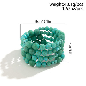 2023 nouveauté bijoux de mode perle Bracelet perlé femmes Simple Multi couches enveloppé bras vert perle <span class=keywords><strong>manchette</strong></span> Bracelet Bracelet - Product Image 6