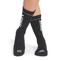 Chaussettes en laine mérinos personnalisées / Chaussettes décontractées en nylon avec logo personnalisé sur le corps, antibactériennes et écologiques pour femmes