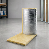 Rouleau d'isolation en laine de verre ignifuge R4.0, couverture thermique en fibre de verre avec revêtement en feuille pour la construction de toitures et d'entrepôts