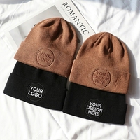Fabricante OEM ODM BSCI, Gorros de Punto Acrílicos Cálidos para Invierno, Gorro con Puño y Logotipo Bordado Personalizado con Su Propio Diseño
