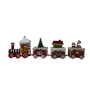 Trenino di <span class=keywords><strong>Natale</strong></span> in Legno Rosso a Quattro Sezioni, Giocattolo per <span class=keywords><strong>Bambini</strong></span> con Babbo <span class=keywords><strong>Natale</strong></span> e Orso - Product Image 4