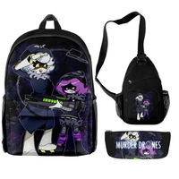 Nouveau Sac à Dos Tendance et Incroyable Thème Cirque Numérique, Dessin Animé, Anime, en Tissu Oxford Durable et Imperméable, Lot de 3 Pièces pour Voyages en Plein Air