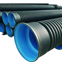 Tuyau d'égout corrugué à double paroi en PEHD DN300-DN1200, tuyau de drainage en polyéthylène haute densité pour les infrastructures - Prix de gros