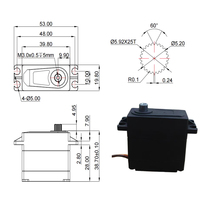 Moteur servo numérique à engrenages métalliques sans noyau haute tension et haute précision GDW DS5565MG pour drone, robot, hélicoptère RC, avion