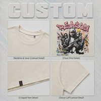 Camiseta personalizada de manga corta con estampado directo, estilo americano, 315g, 100% algodón, corte holgado para hombre.