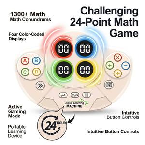Jouets éducatifs, machine d'apprentissage des mathématiques intelligente, entraîneur de mathématiques mentales pour enfants avec plus de 1300 énigmes, jeu de 24 points - Product Image 5