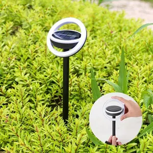 Rotatable Ground Plug Two Colors Solar Outdoor Lawn Light For Garden Yard