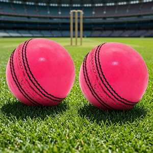 Balle de cricket dure en cuir rose, taille personnalisée, pour entraînement nocturne, modèle AT-995, service OEM international - Product Image 3