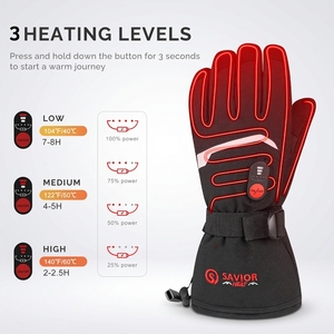 Winter Beheizte Lederhandschuhe Wasserdicht Vollständig Berührungsempfindlich Kohlefaser-Heizung Ski Snowboard Outdoor-Handschuhe - Product Image 2