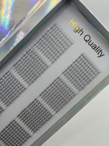 Extensions de cils volumineux avec étiquette et logo personnalisé, cils préfabriqués foncés professionnels, extensions de cils de haute qualité super douces, ventilateur préfabriquées - Product Image 4
