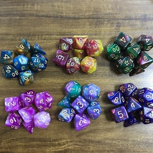 Juego personalizado de 7 dados acrílicos RPG/DND poliédricos tallados D20 D12 D10 D8 D6 D4 para dados estrellados corriendo grupo Digital PRTG papel de juego - Product Image 2