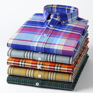 <span class=keywords><strong>Camisa</strong></span> a rayas a cuadros para hombre, ropa holgada informal <span class=keywords><strong>de</strong></span> negocios, <span class=keywords><strong>camisa</strong></span> <span class=keywords><strong>de</strong></span> <span class=keywords><strong>manga</strong></span> <span class=keywords><strong>larga</strong></span> cómoda <span class=keywords><strong>de</strong></span> tela <span class=keywords><strong>de</strong></span> algodón 100% para hombre - Product Image 1