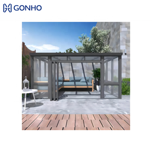 Gran oferta, diseño moderno, pérgola de solárium retráctil de aluminio, fácil de montar, prefabricada, Sunhouse, Sunroom, apertura <span class=keywords><strong>Horizontal</strong></span> plegable - Product Image 2