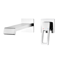 Robinet de lavabo mural et encastré en laiton de luxe, style cascade, eau froide et chaude, personnalisable