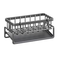 Organisateur d'évier de cuisine avec égouttoir Éponge Stockage Support de robinet Tige Métal Acier Type debout Installation murale Utilisation d'articles divers