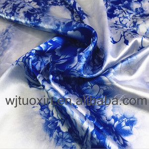<span class=keywords><strong>Tissu</strong></span> en porcelaine bleu et blanc / <span class=keywords><strong>Tissu</strong></span> satiné imprimé floral <span class=keywords><strong>pour</strong></span> cheongsam / <span class=keywords><strong>kimono</strong></span> - Product Image 3