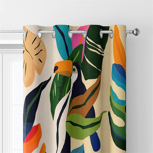 <span class=keywords><strong>Rideau</strong></span> de fenêtre coloré à motif de plantes tropicales abstraites, feuilles de palmier, décoration bohème <span class=keywords><strong>jungle</strong></span>, oiseaux, <span class=keywords><strong>rideau</strong></span> occultant pour chambre à coucher, salon - Product Image 3