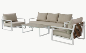 Ensemble de meubles de jardin modernes en aluminium et rotin avec coussins pour hôtels, parcs et cours - Product Image 5